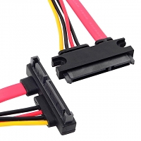 SATA 22-Pin Male (90°) to SATA 22-Pin Female Cable