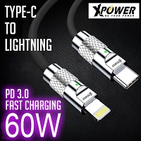 Xpower Zinc Alloy 60W Type-C to Lightning Sync & Charging Cable