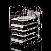 DIY Hanging Hard Drive Cage with Cooling Fan (6 Bays)