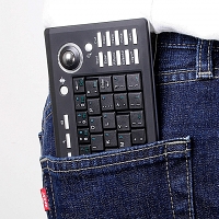 USB 2.4Ghz RF Wireless Tiny Keyboard With Trackball