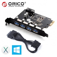 ORICO PME-4U USB 3.0 4-Port PCI Express Host Controller Adapter Card for Windows and Mac OS