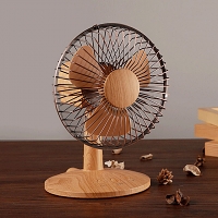 Retro Wooden Desk Fan