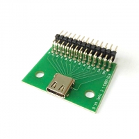 Type-C Test Female + PCB Board with Pin Header