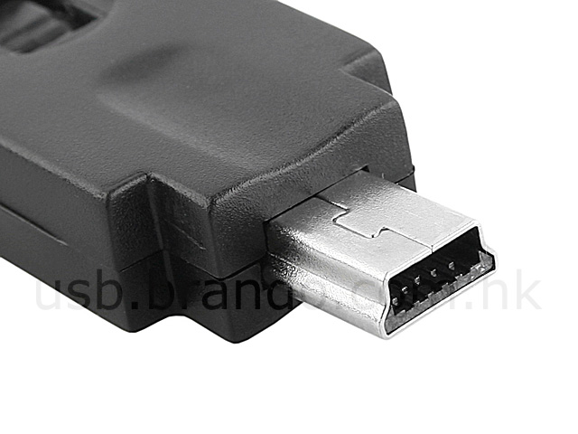 360&deg; x 360&deg; USB A Male to Mini-B 5 Pin Male Adapter