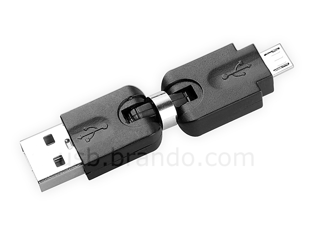 360&deg; x 360&deg; USB A Male to Micro-B Male Adapter