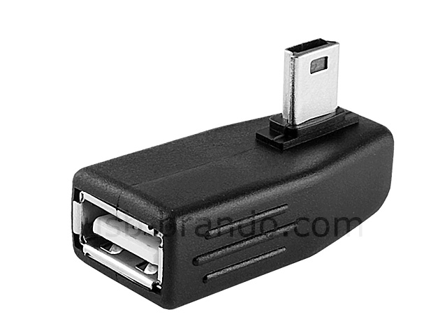 USB 2.0 A Female to Mini-B 5-pin Male Adapter (90°)