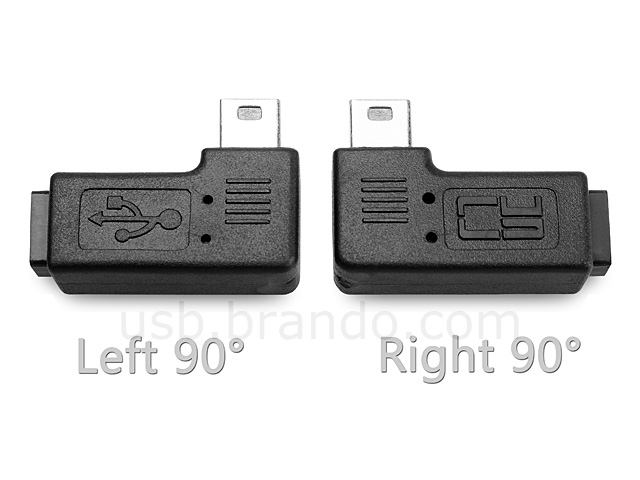 Mini-B 5-pin Male to Micro-B Female Adapter (Horizontal 90°)