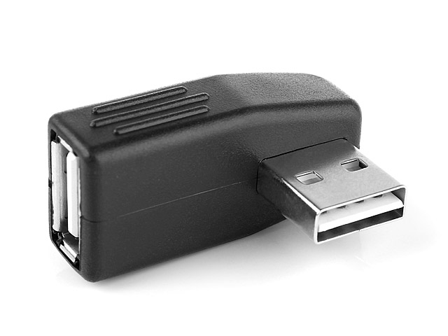 Reversible USB 2.0 A Male to USB 2.0 A Female Adapter (90°)