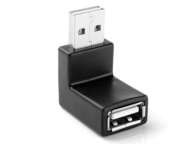 Reversible USB 2.0 A Male to USB 2.0 A Female Adapter (Right 90°)