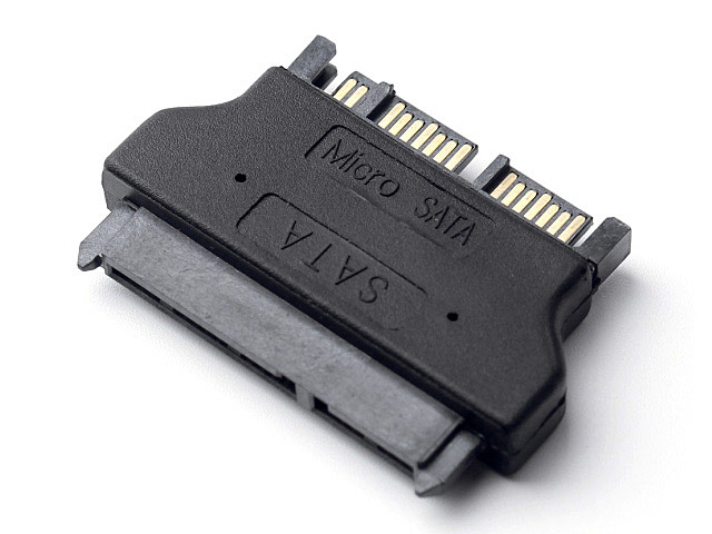 micro SATA (7+9-pin) Male to SATA 22-Pin Female Adapter