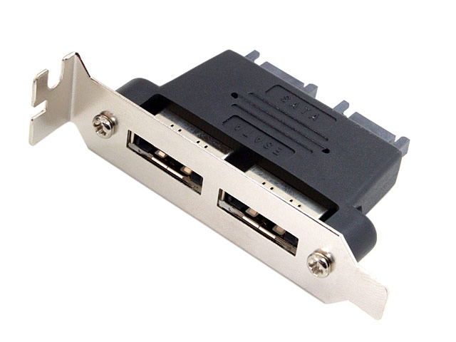 Dual SATA 7-Pin Port Male to eSATA 7-Pin Male Adapter