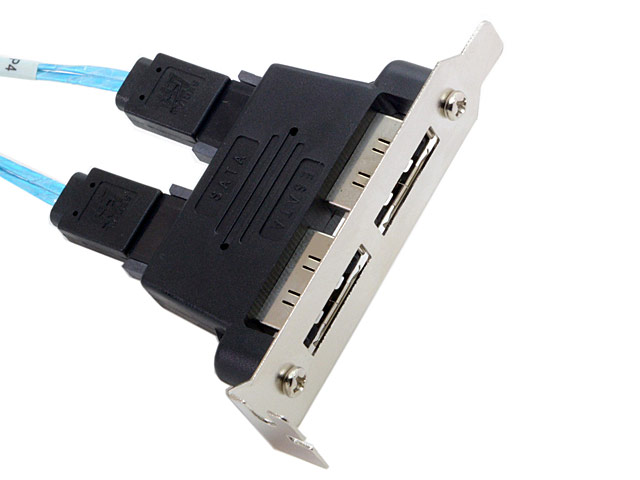 Dual SATA 7-Pin Port Male to eSATA 7-Pin Male Adapter