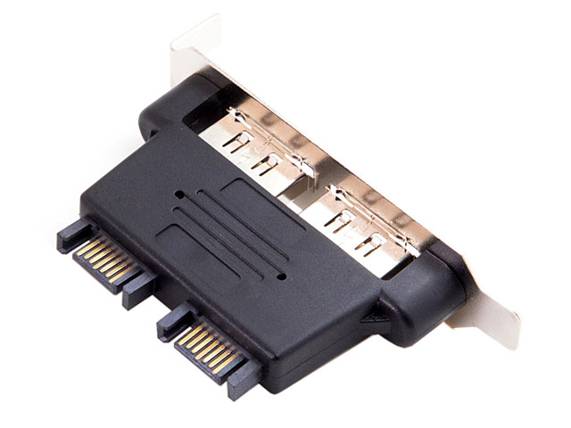 Dual SATA 7-Pin Port Male to eSATA 7-Pin Male Adapter