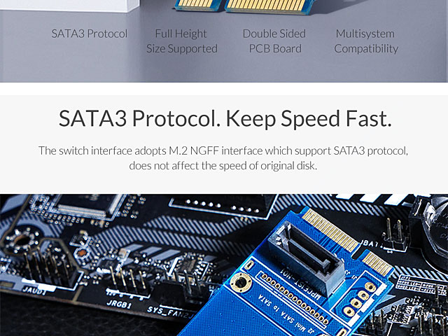 SATA 7-Pin to mSATA Adapter (Vertical Type)