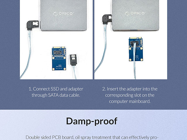 SATA 7-Pin to mSATA Adapter (Vertical Type)