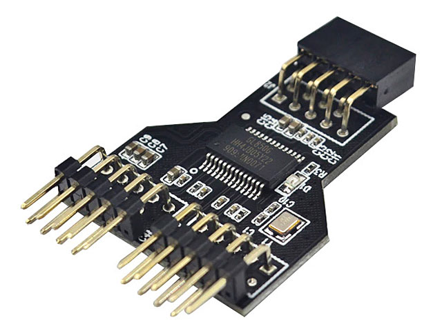 9-Pin USB Header Female to 2 x Male Board 9-Pin Adapter