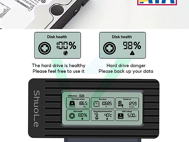 ShuoLe Smart Converter for 2.5"/3.5" HDD/SSD with LCD Screen Display