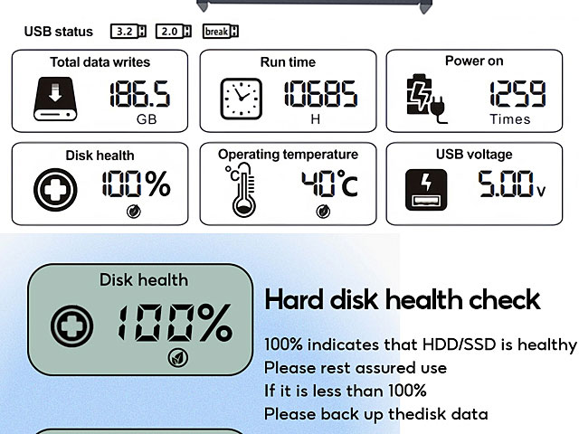 ShuoLe Smart Converter for 2.5"/3.5" HDD/SSD with LCD Screen Display