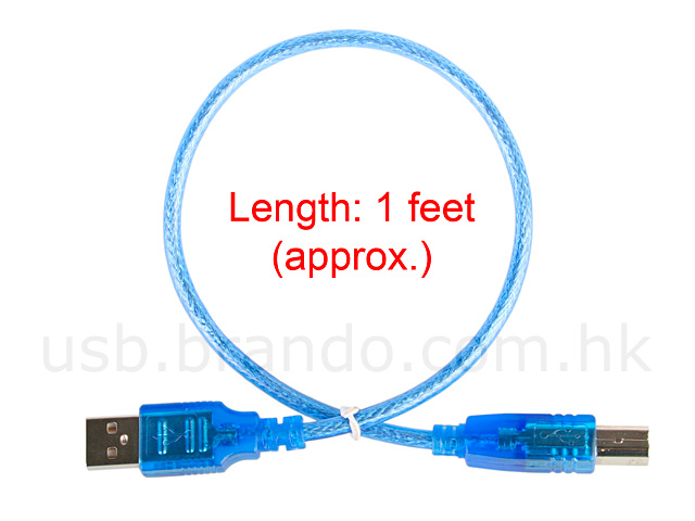 USB A Male to USB B Male Short Cable (1 feet)