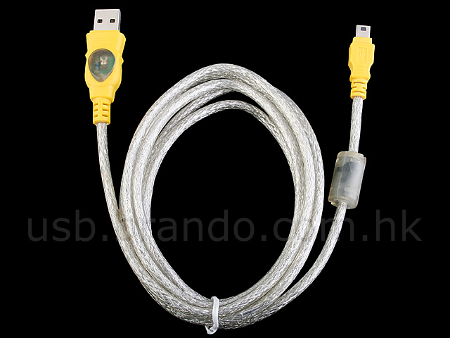 USB A Male to Mini-B 5 Pin Male Cable with Flashing LED