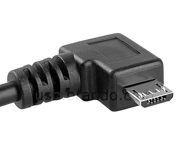 USB 2.0 A Female to Micro-B Male Short Cable (90°)