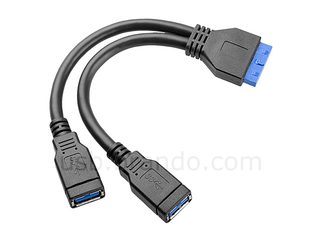 USB 3.0 20-Pin Header to USB 3.0 Type-A Short Cable