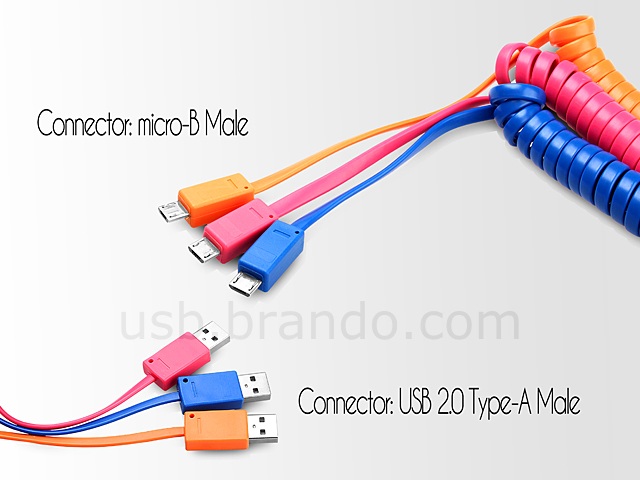 USB Curled Cable (A to micro-B)