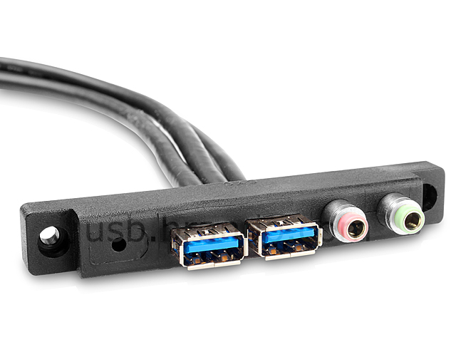 USB 3.0 20-Pin Header to USB 3.0 Type-A + Audio Port Cable
