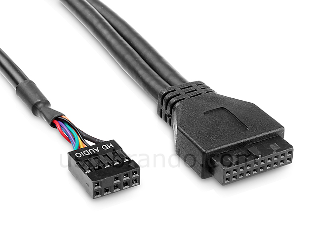 USB 3.0 20-Pin Header to USB 3.0 Type-A + Audio Port Cable II
