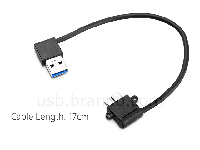 USB 3.0 A Male (Left 90°) to USB 3.0 micro B Male (Angled) Short Cable