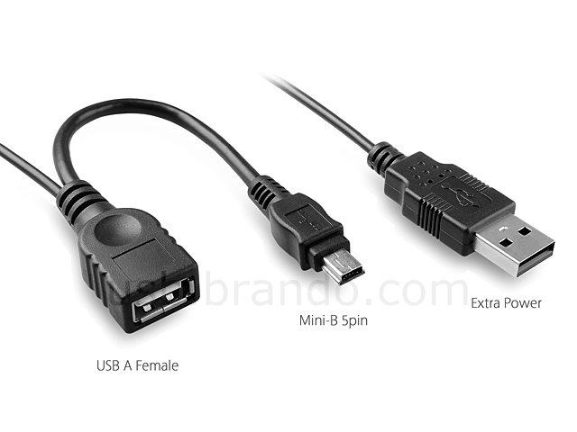 USB 3.1 Type-C OTG Cable with USB External Power Supply