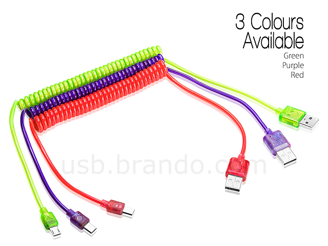 MicroUSB illuminated Coiled Cable