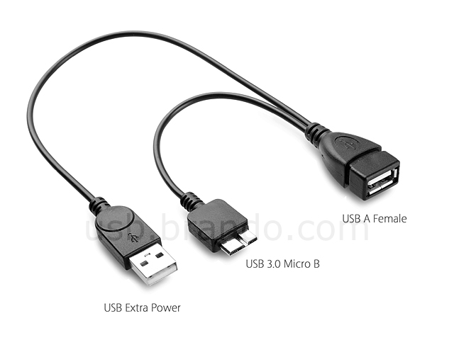3.0 MicroUSB OTG Cable with USB External Power Supply