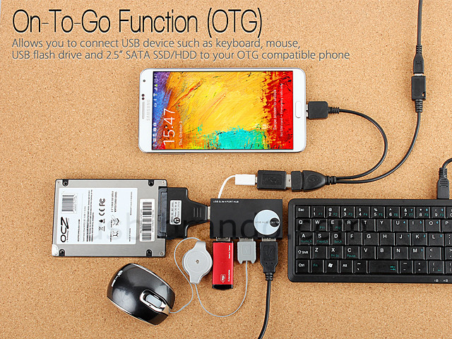 USB OTG Cable with External USB Power Supply