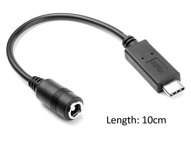 USB 3.1 to DC 5.5 2.5mm Power Jack Short Cable