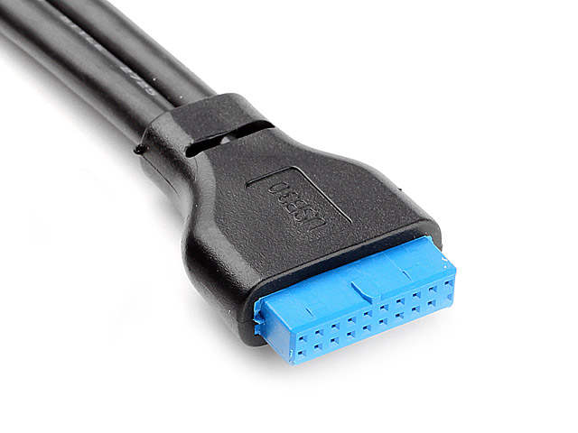 USB 3.0 20-Pin Header Male to USB 3.0 Dual Type-A Female Cable