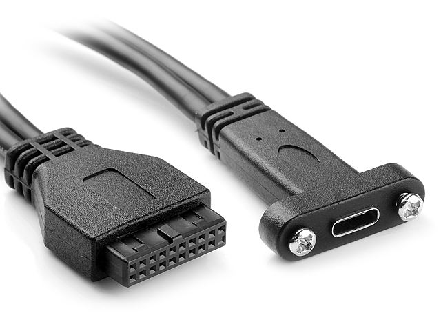 USB 20-Pin Header to 3.1 Type C Female Cable