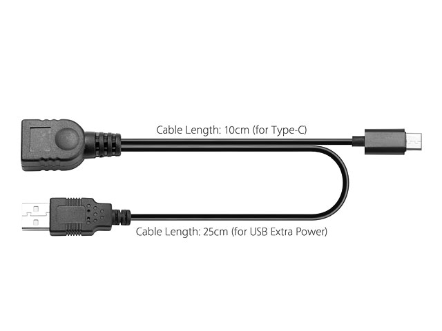 USB 3.1 Type-C OTG Cable with USB External Power Supply