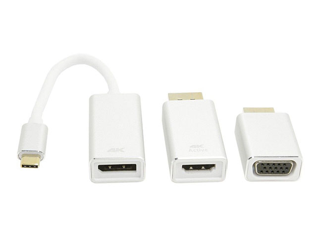 USB 3.1 Type-C to DP DisplayPort HDMI & VGA Female Active Adapter