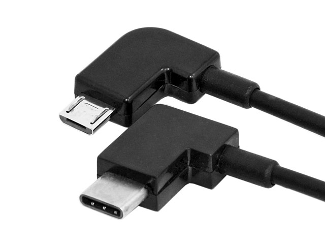 Type-C Male to microUSB Male Cable (Horizontal 90°)