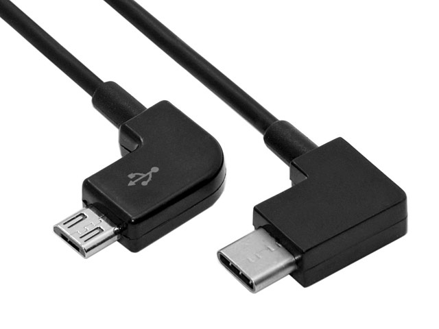 Type-C Male to microUSB Male Cable (Horizontal 90°)