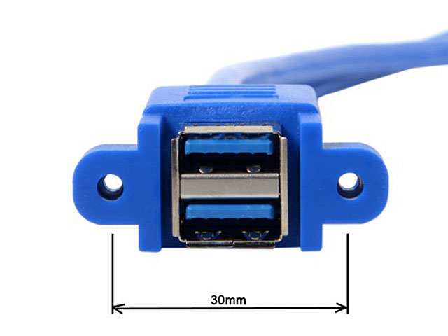 USB 3.0 20-Pin Header Male to Dual USB 3.0 Type-A Female Cable