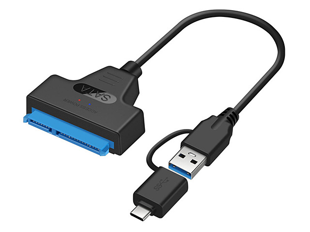 2-in-1 Type-C/USB3.0 Male to 2.5" SATA Cable