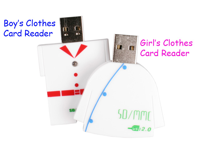 8 in 1 Mini Card Reader (Clothes in Shape)