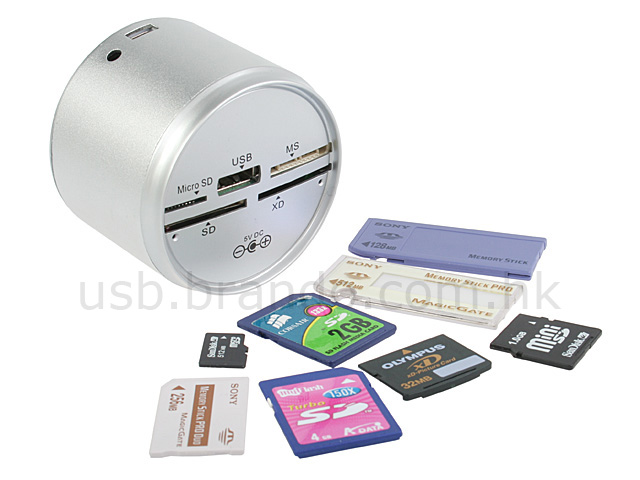 Canned Shape Card Reader + 3-port Hub Combo