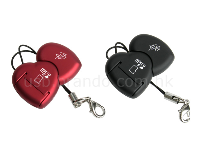 USB Heart-to-Heart Micro SD T-Flash Card Reader