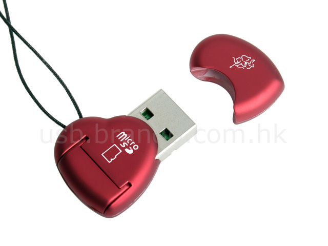 USB Heart-to-Heart Micro SD T-Flash Card Reader