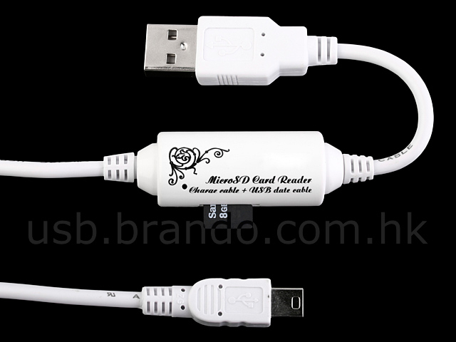 2-in-1 Micro SD(HC)/T-Flash Card Reader Cable