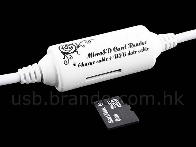 2-in-1 Micro SD(HC)/T-Flash Card Reader Cable