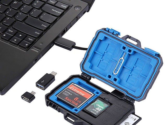 USB 3.0 Card Reader + 22 in 1 Memory Card Tough Case